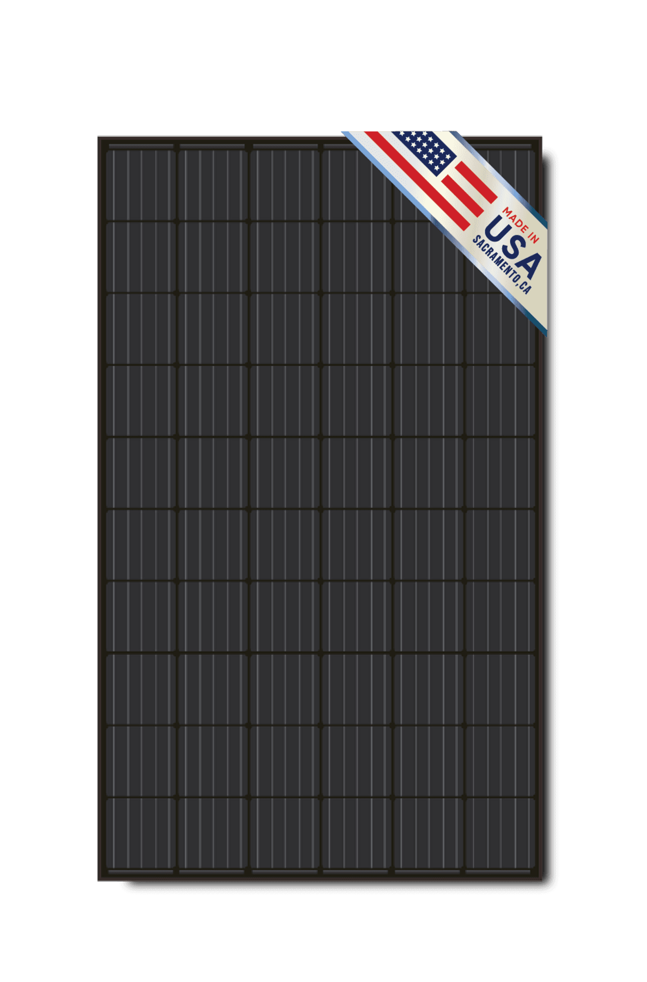 330-Watt Solar Panel with a Made in California ribbon across top right corner