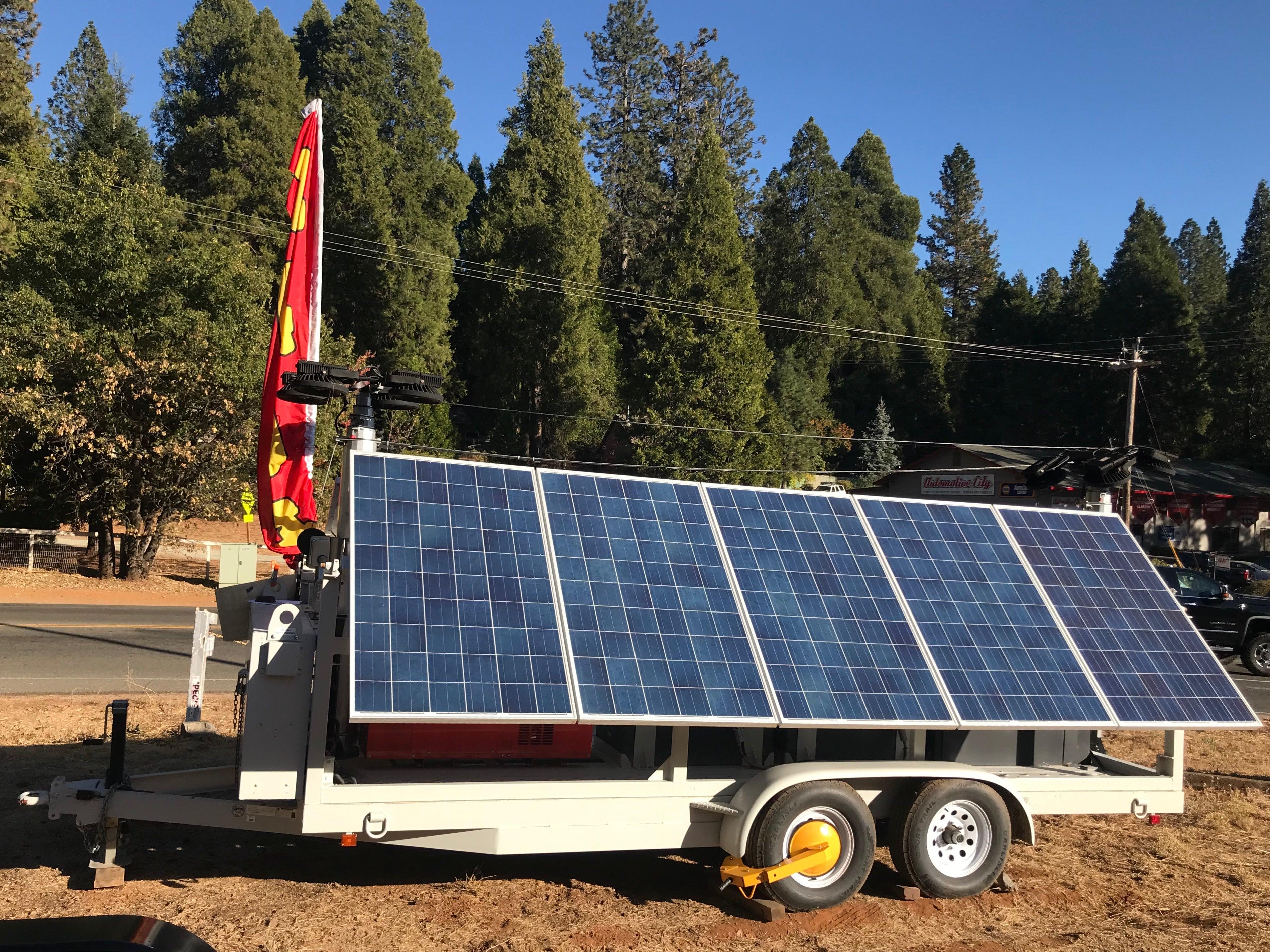 Mobile Solar Power Wagon Solar Hybrid Configuration with Lights (Model A/B)